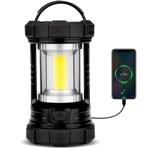 3000 Lumens 360° COB Rechargeable Camping Lantern In Green/Black/Orange