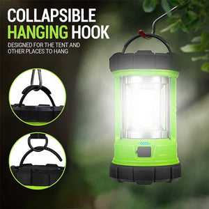 3000 Lumens 360° COB Rechargeable Camping Lantern In Green/Black/Orange
