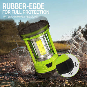 3000 Lumens 360° COB Rechargeable Camping Lantern In Green/Black/Orange