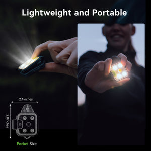 200 lumen clip-on running light with bright LED illumination for nighttime jogging, walking, and outdoor activities