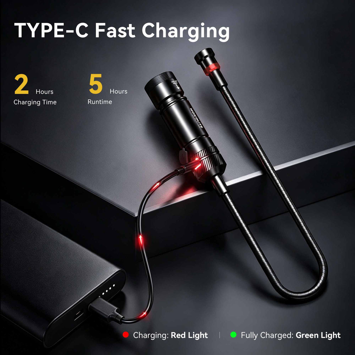Hokolite CLAKAP W2 compact foldable work light for toolbox storage