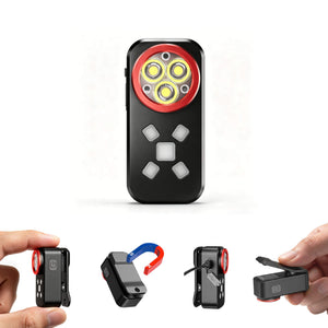 Hokolite YZONI R3 clip light attached to backpack for outdoor use