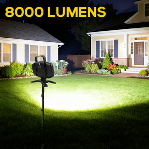 8000 Lumens LED Work Light Stand Three-head Construction Light For Jobsite Lighting