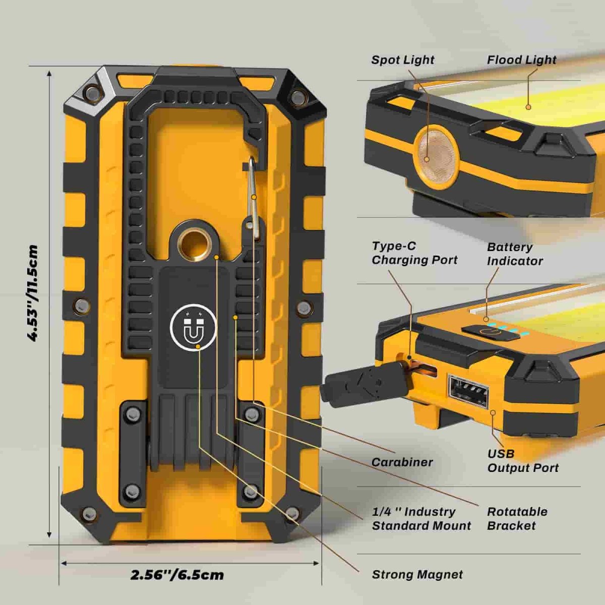 HOKOLITE 0108 - 4 Modes Magnetic Work Light -