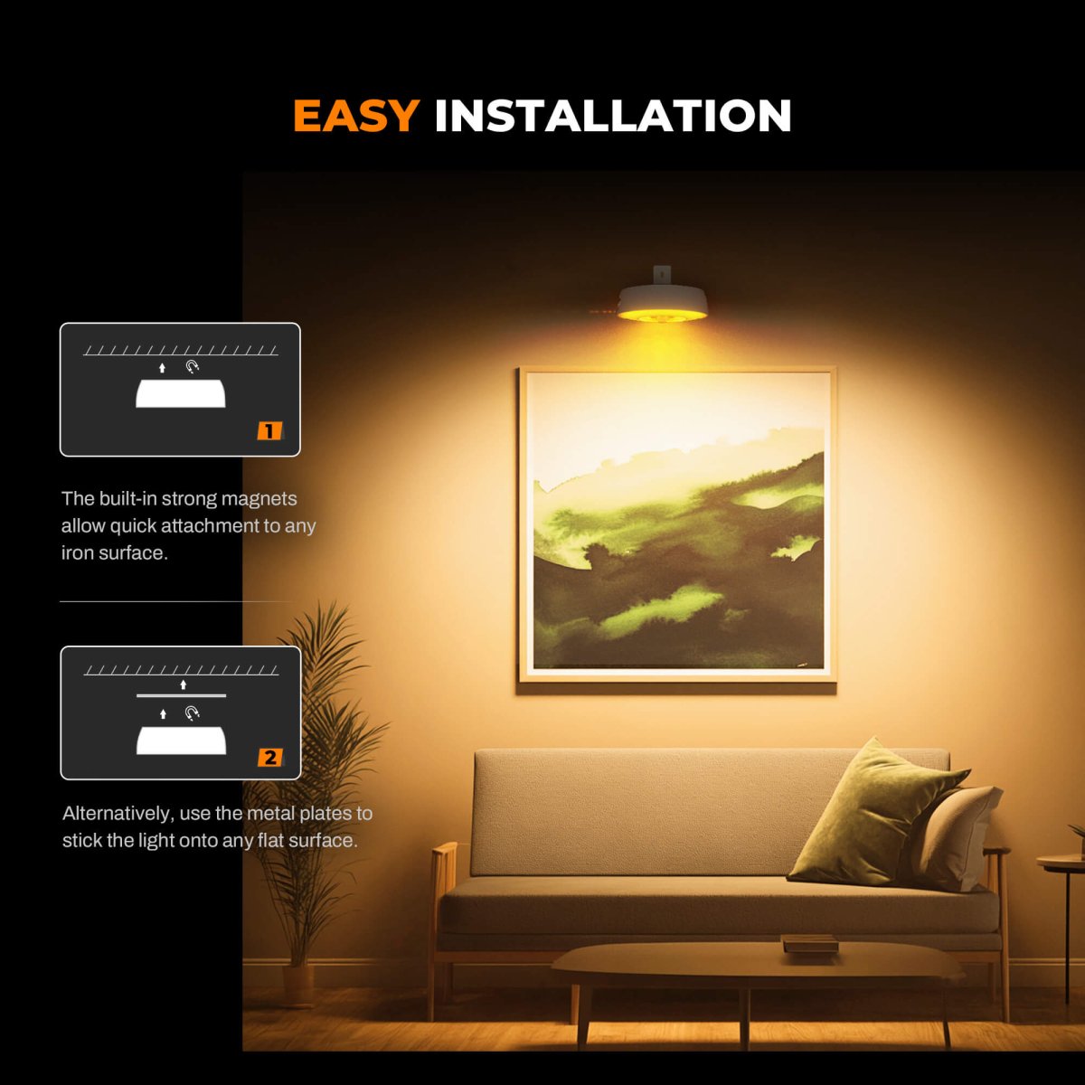 HOKOLITE 1464 - 4 Pack Charging Base Motion Sensor Light -
