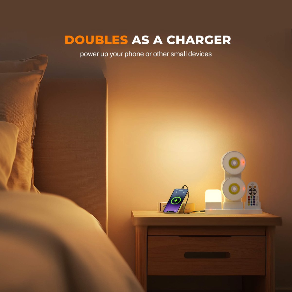 HOKOLITE 1464 - 4 Pack Charging Base Motion Sensor Light -