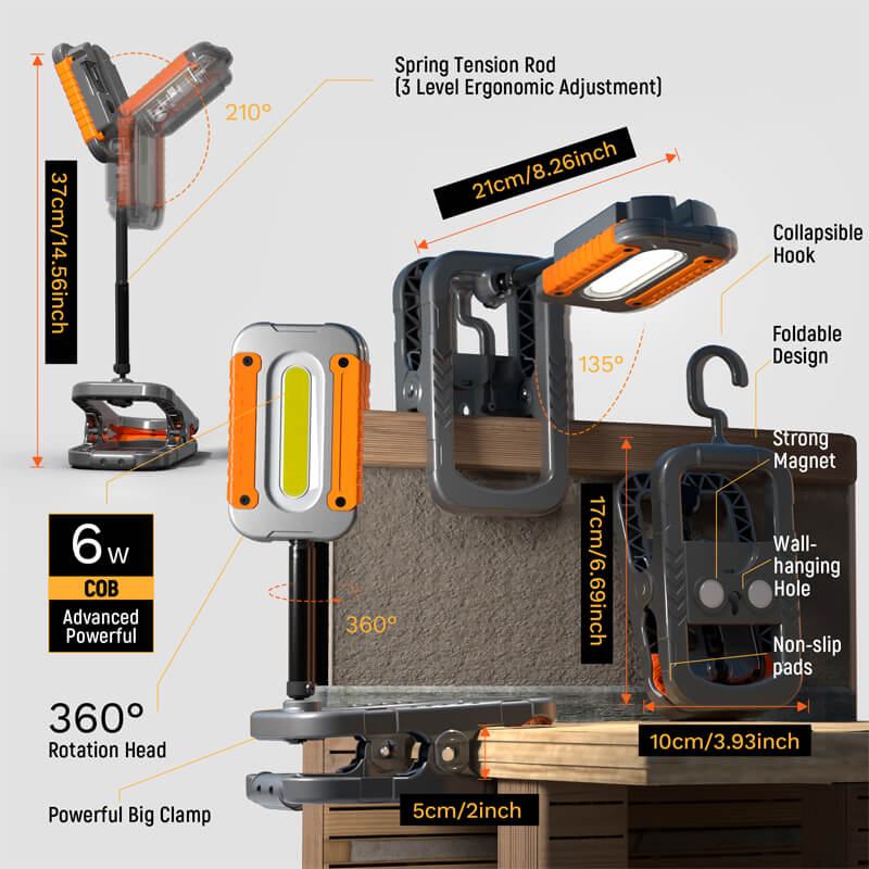 HOKOLITE 1730 - 3000 Lumen Adjustable Work Light -