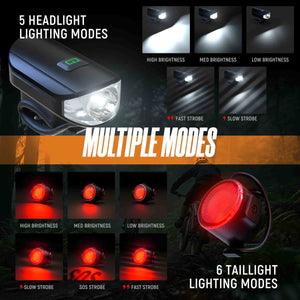 HOKOLITE 6865 - 1500 Lumen Multi - Mode Bike Light -