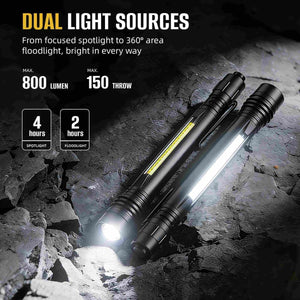 HOKOLITE 7593 - 800 Lumen Dual Light EDC Flashlight -