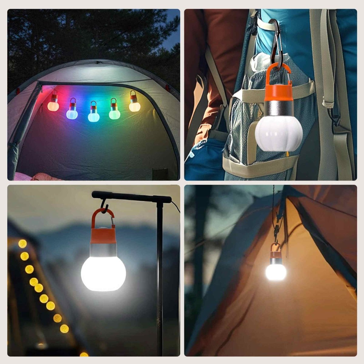 HOKOLITE 7612 - 150 Lumen 3 Pack RGB Camping Lantern -