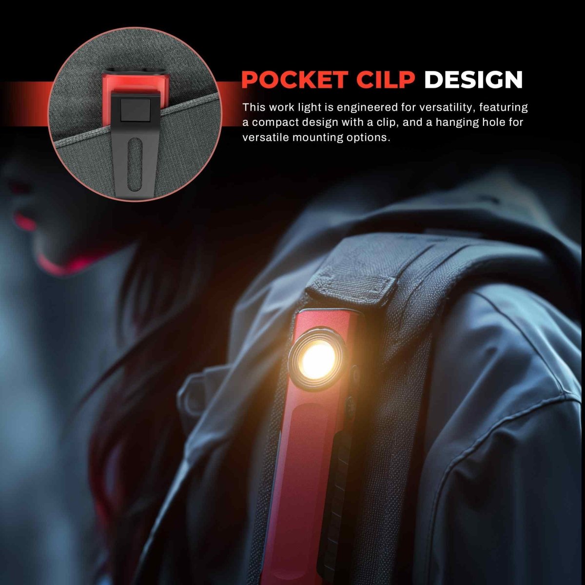 HOKOLITE ANHAY T1 - 1500 Lumen Magnetic Clip EDC Flashlight -