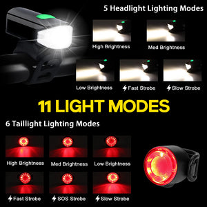 hokolite-rechargeable-bike-lights-11-light-modes Bicycle Headlight