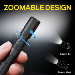 800  Lumen Rechargeable Zoomable Pen Light Flashlight