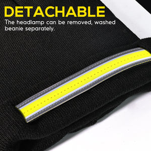 Hokolite-230-Wide-Beam-Rechargeable-HeadLamp-Hat-Detachable Beanie Hat