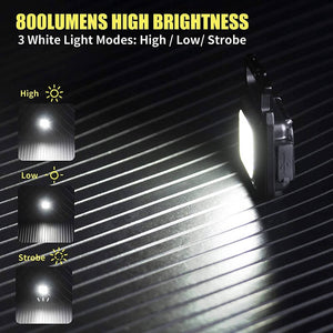 800 lumens EDC flashlight compact with 3 light modes