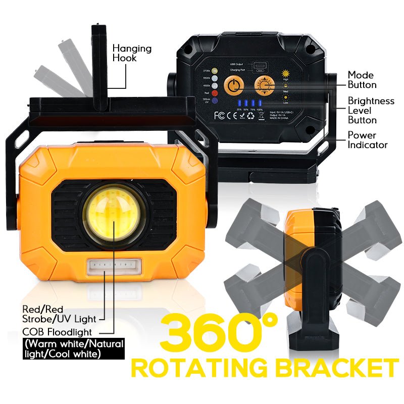 HOKOLITE 0107 - 1500 Lumen 12 Modes Work Light -