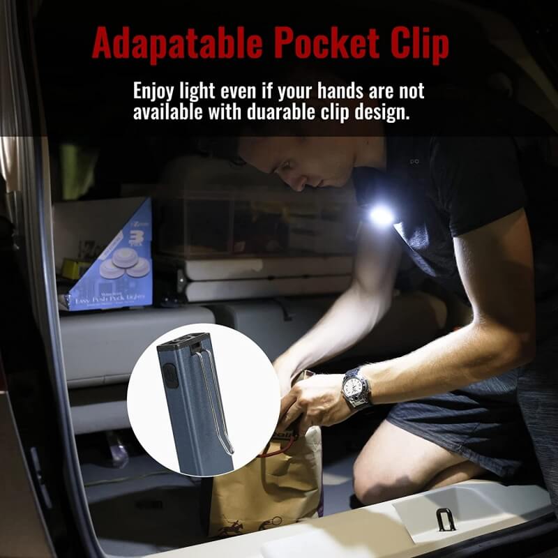 HOKOLITE 6768 - 3 Modes Magnetic Clip EDC Flashlight -
