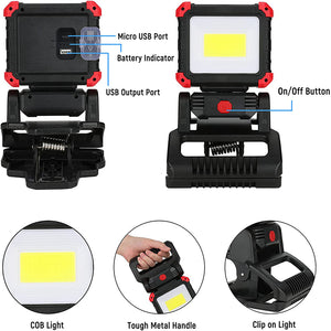 Hokolite  2100 lumen rechargeable LED clamp workling light detail