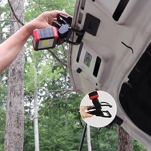 Hokolite Clamp Work Light can clamp on a car