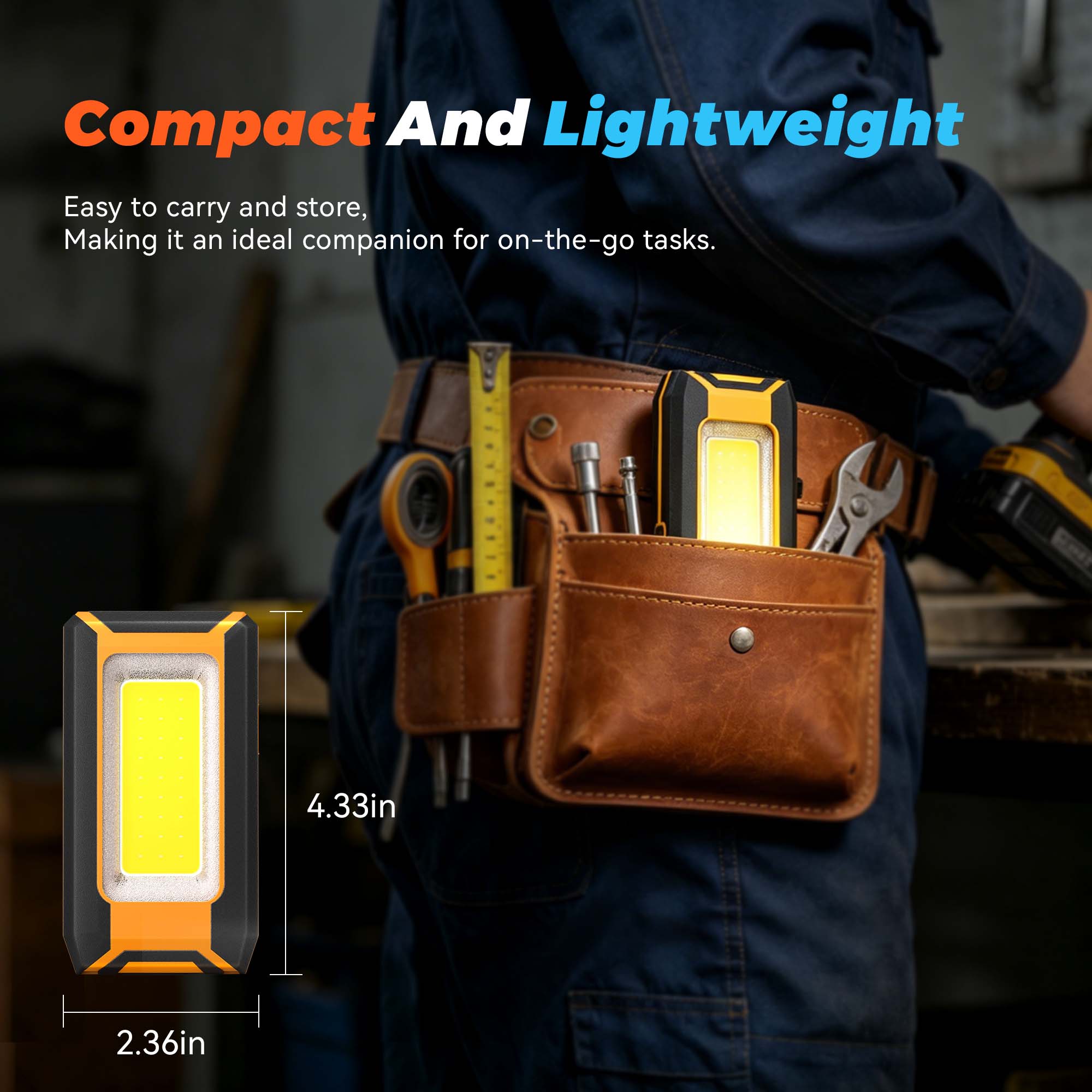 HOKOLITE 0063 - 1500 Lumen Rechargeable 3 Modes Magnetic Work Light