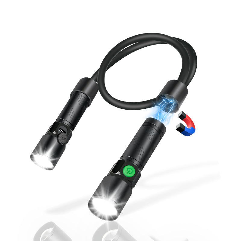 1800 Lumens Rechargeable Zoomable Neck Work Light Flashlight