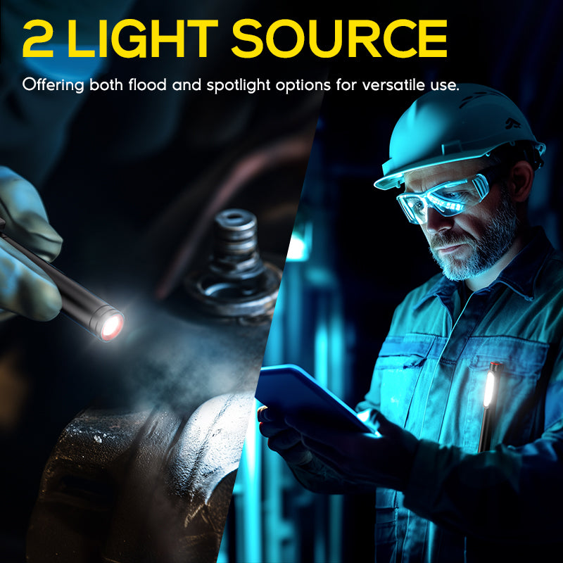 Hokolite-2-light-source-800-Lumens-Rechargeable-Dual-Light-Pen-Flashlight-with-Magnetic