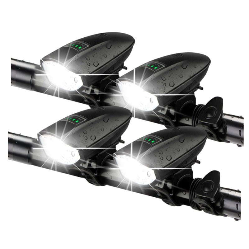 1400 Lumens Rechargeable Bike Lights With Tail Light Black