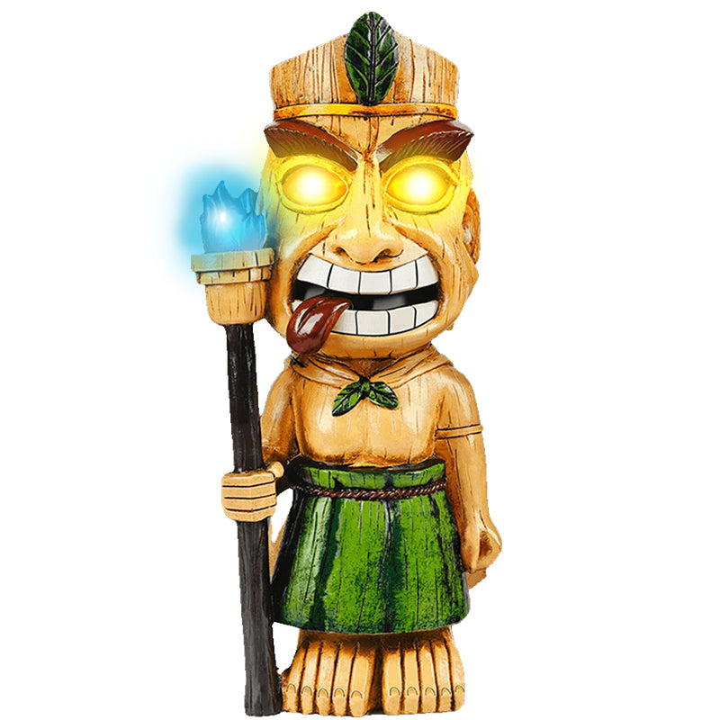 Tiki Statue Solar Garden Lights For Outdoor Decoration