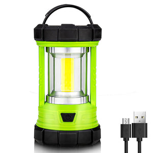 3000 Lumens 360° COB Rechargeable Camping Lantern In Green/Black/Orange