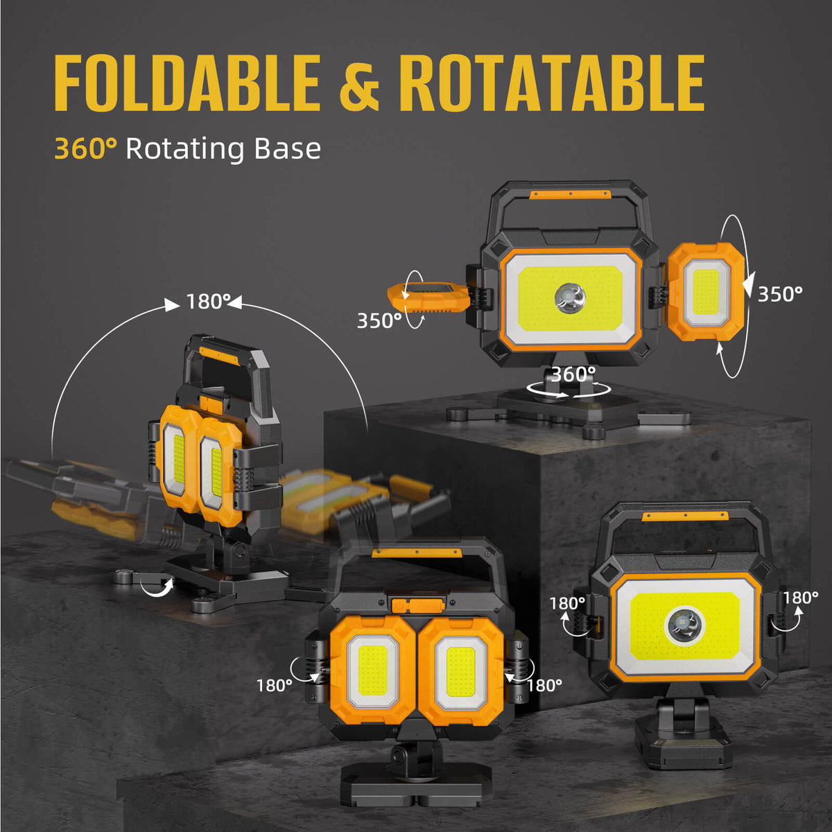 4000 Lumens 3-in-1 Rechargeable Work Light for Garage Workshop Jobsite YZONI W5