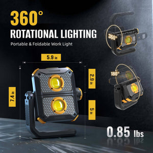 2500 Lumens 360° Rotatable Magnetic LED Work Light for Car Repair HOKOILN W1