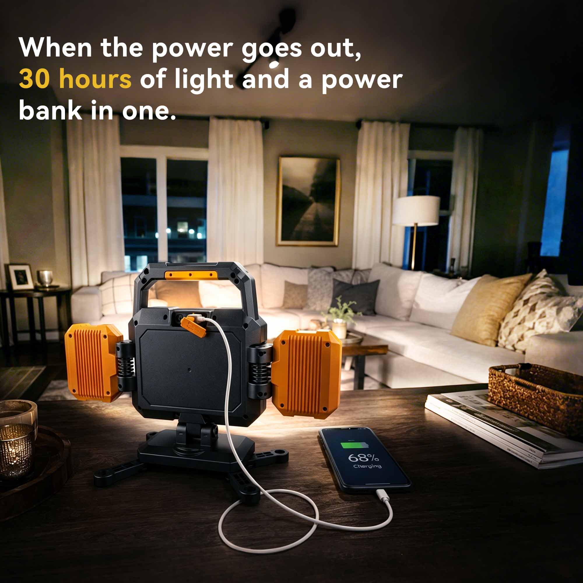 YZONI W5 4000LM Rechargeable Work Light&Power Bank for Car Repair, Garage & Emergencies