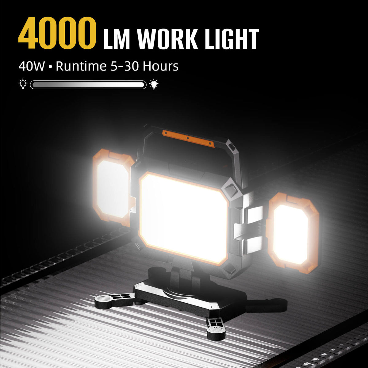 4000 Lumens 3-in-1 Rechargeable Work Light for Garage Workshop Jobsite YZONI W5