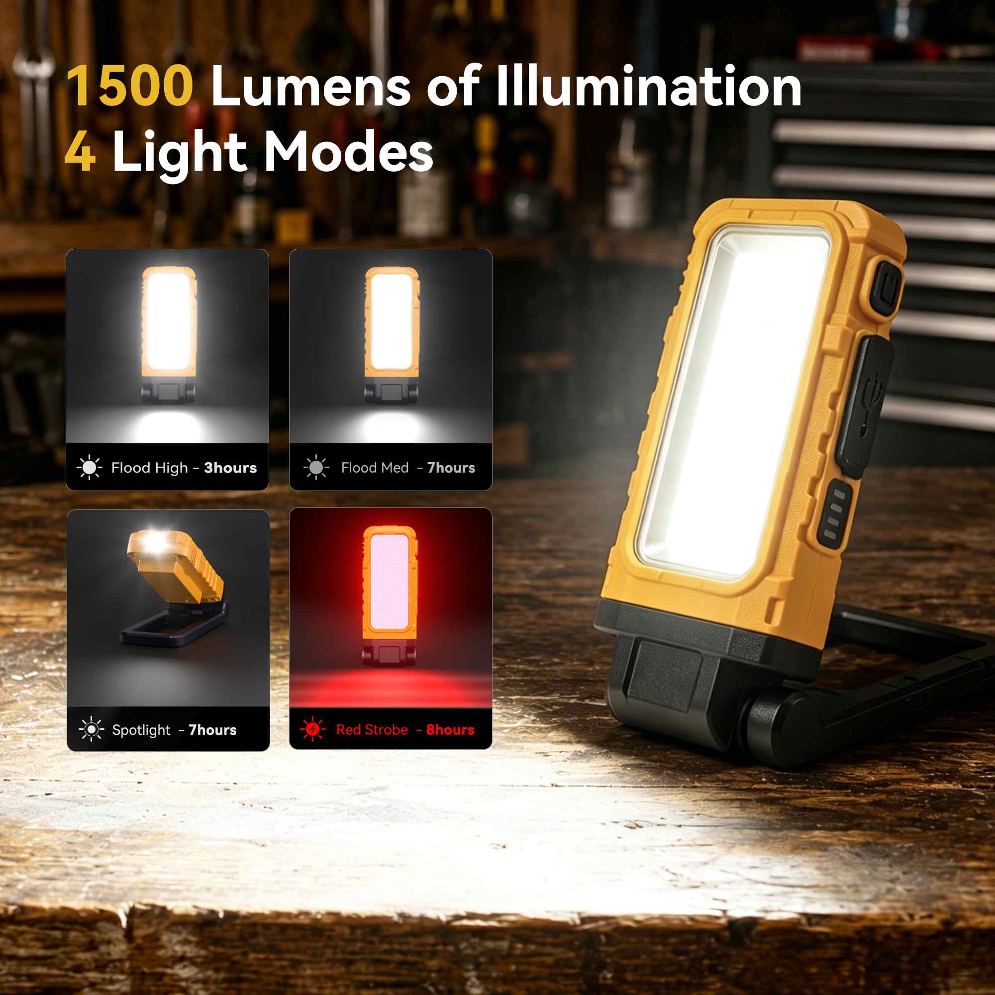 ADELANTE W9 - 2PACK-1500 Lumen Rechargeable Multiple Mounting Work Light