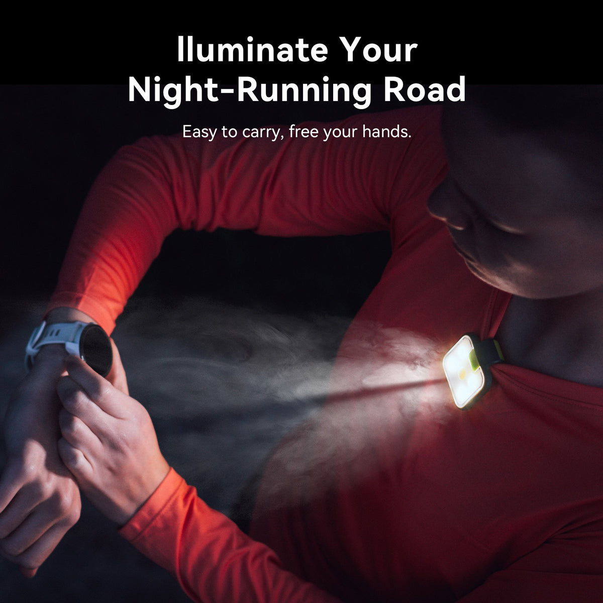 200 lumen clip-on running light with bright LED illumination for nighttime jogging, walking, and outdoor activities