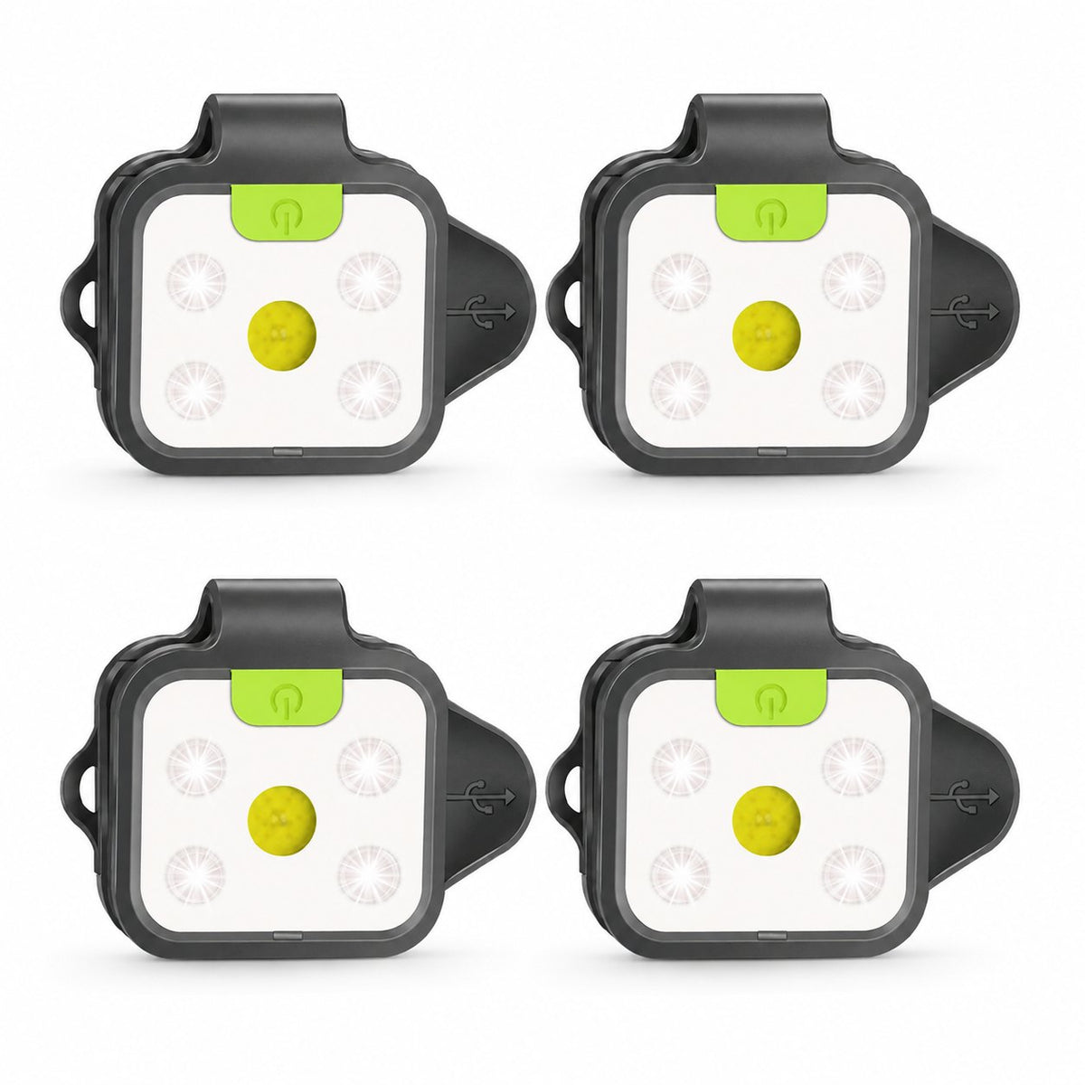 Portable clip-on LED running light with secure attachment for hats, waistbands, backpacks, and running gear