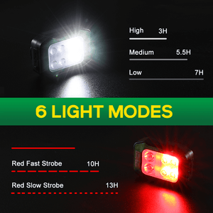 300 Lumens 6-LED Running Light Rechargeable Walking Lights