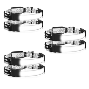 Hokolite-6-pack-black-230-Wide-Beam-USB-Rechargeable-Headlamp
