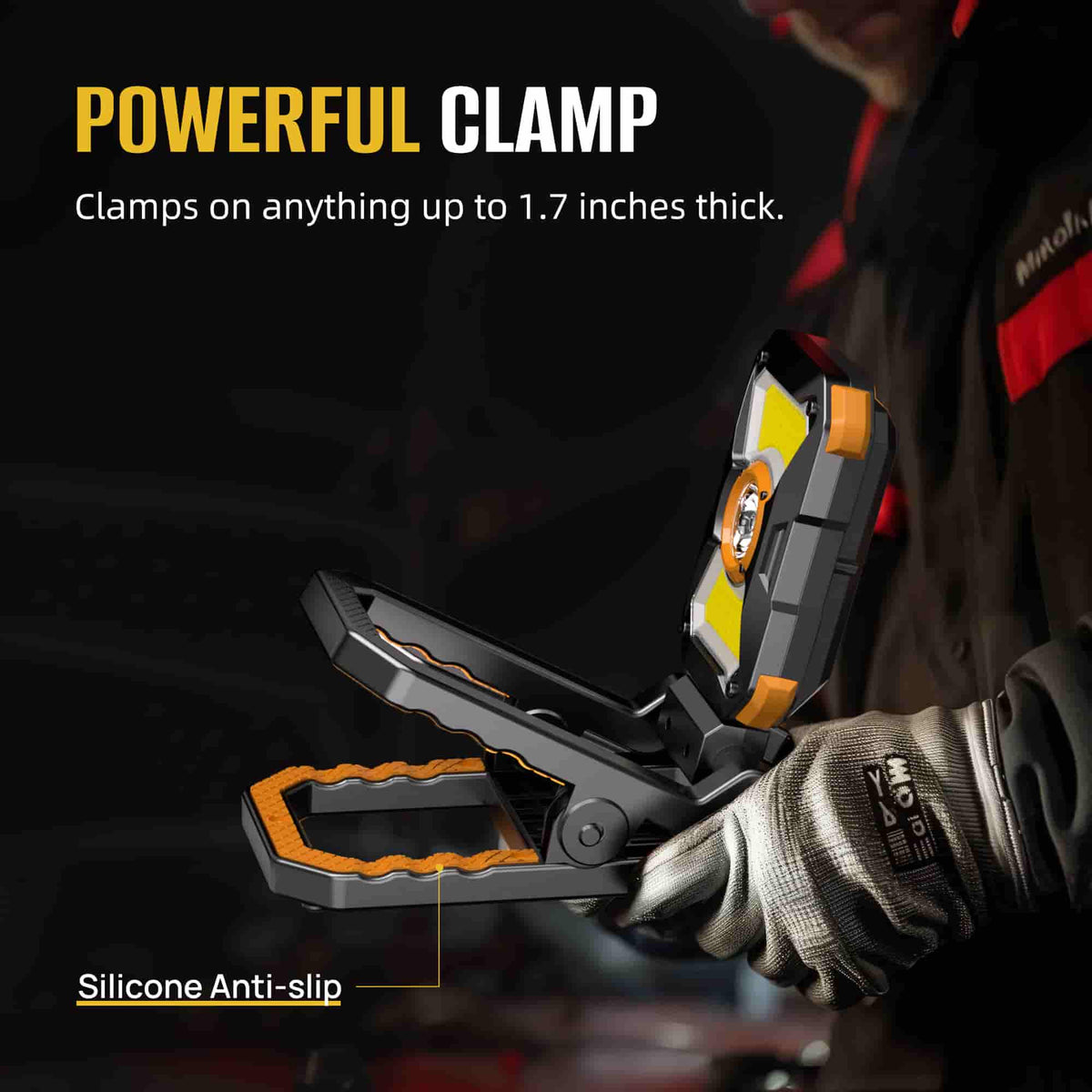 Hokolite Adelante W3 2100 lumen clamp magnetic work light for garage use