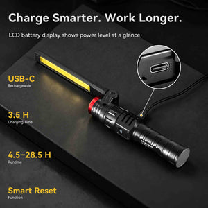 Hokolite CLAKAP W7 folding work light for compact storage