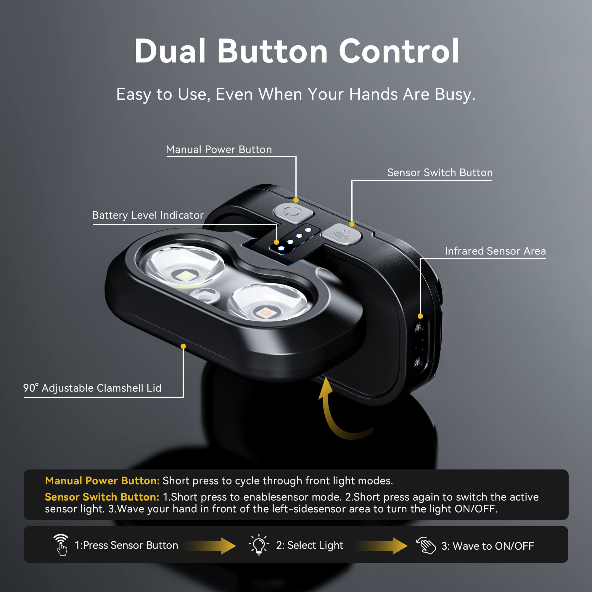 Hokolite EGUKU H1 red light headlamp for night visibility