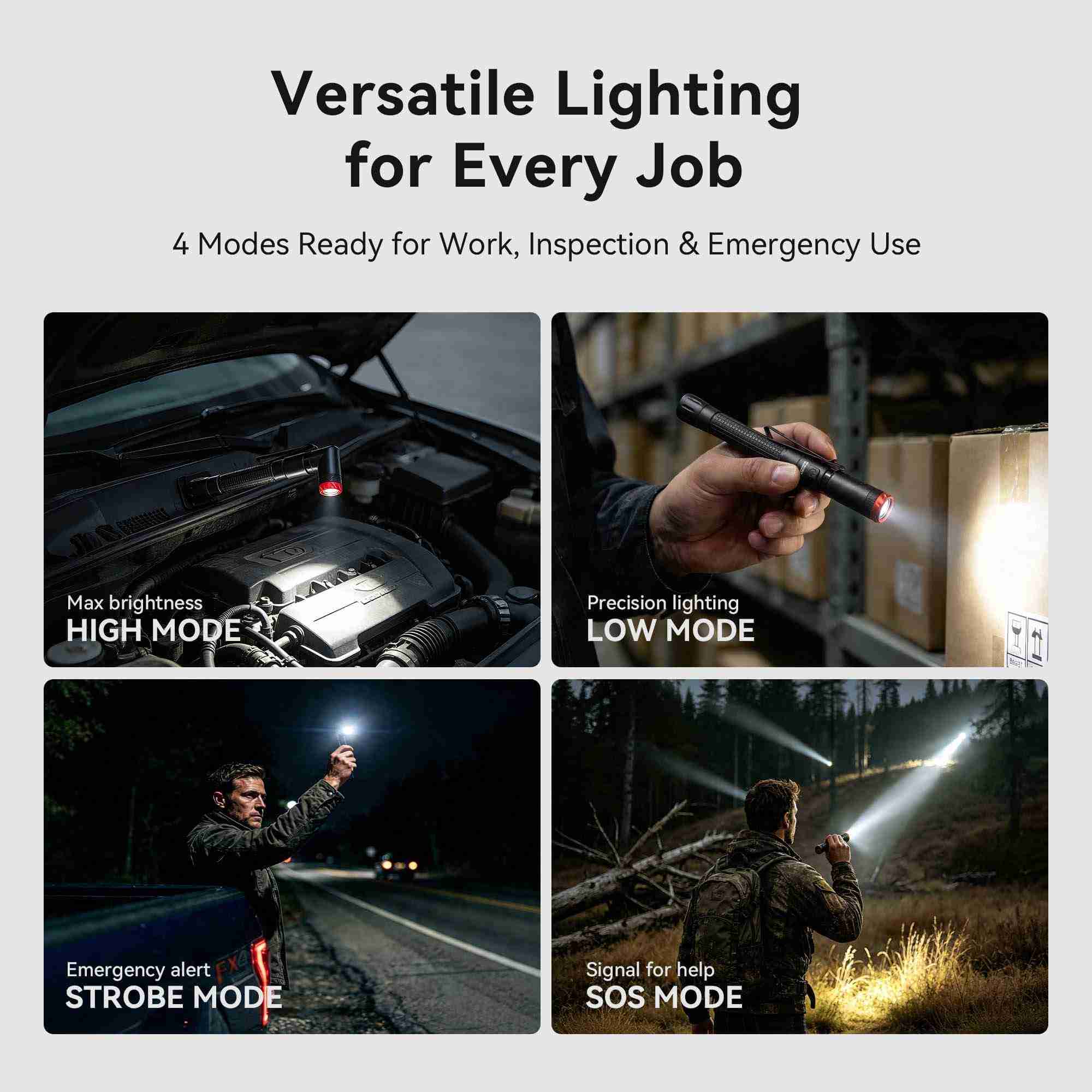 Hokolite Hopedone P2 90 degree swivel flashlight for auto inspection