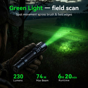 T1 - Three Color 2060LM  Long Throw High-Performance Rechargeable Hunting Flashlight  for Outdoor & Hunting