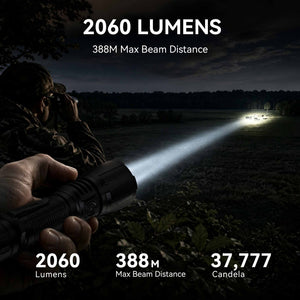 T1 - Three Color 2060LM  Long Throw High-Performance Rechargeable Hunting Flashlight  for Outdoor & Hunting