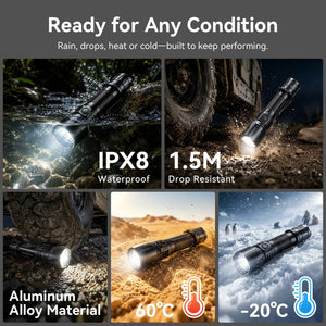 T1 - Three Color 2060LM  Long Throw High-Performance Rechargeable Hunting Flashlight  for Outdoor & Hunting