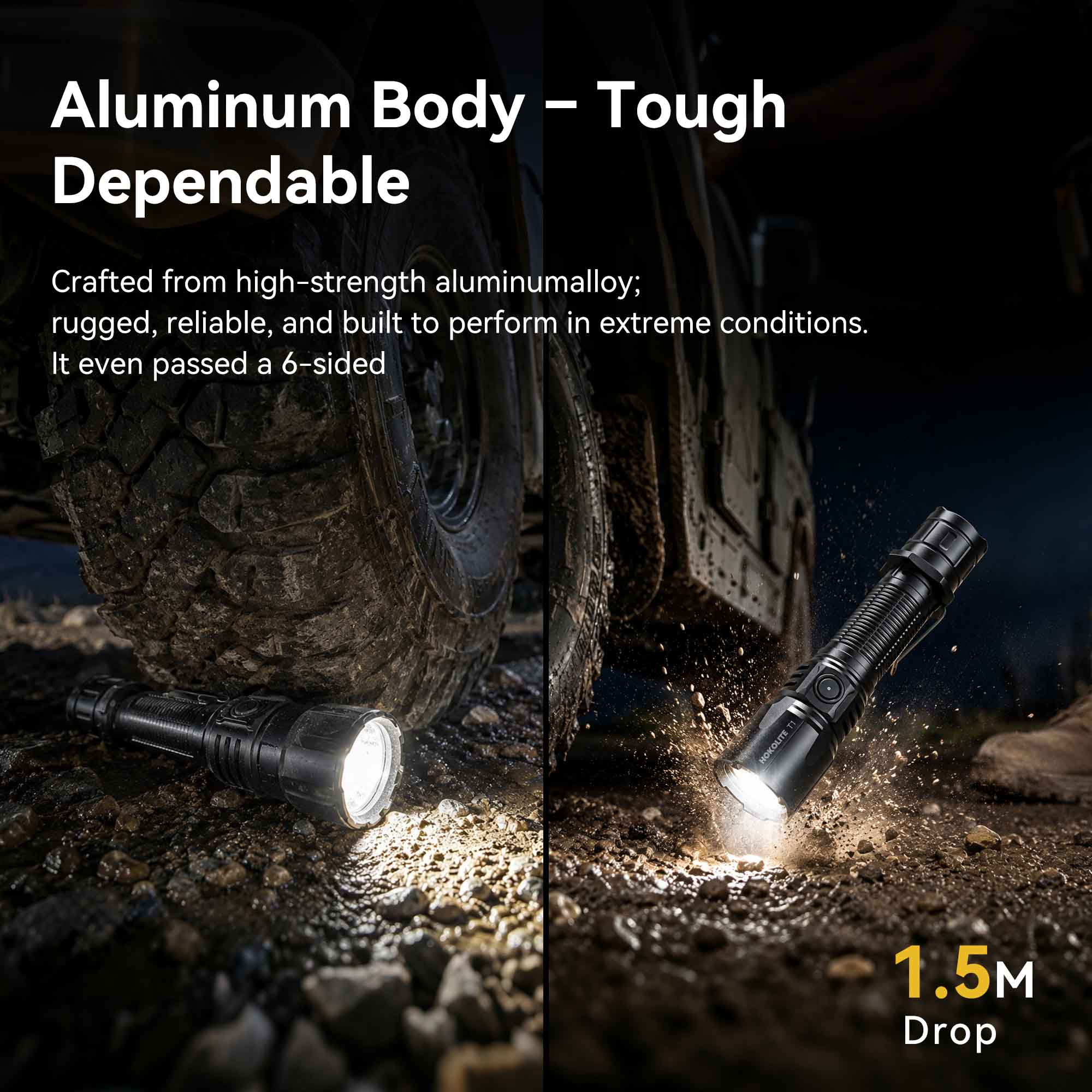 T1 - 2060LM Rechargeable Tactical Flashlight with White, Red & Green Light for Outdoor&Hunting