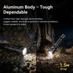 T1 - 2060LM Rechargeable Tactical Flashlight with White, Red & Green Light for Outdoor&Hunting