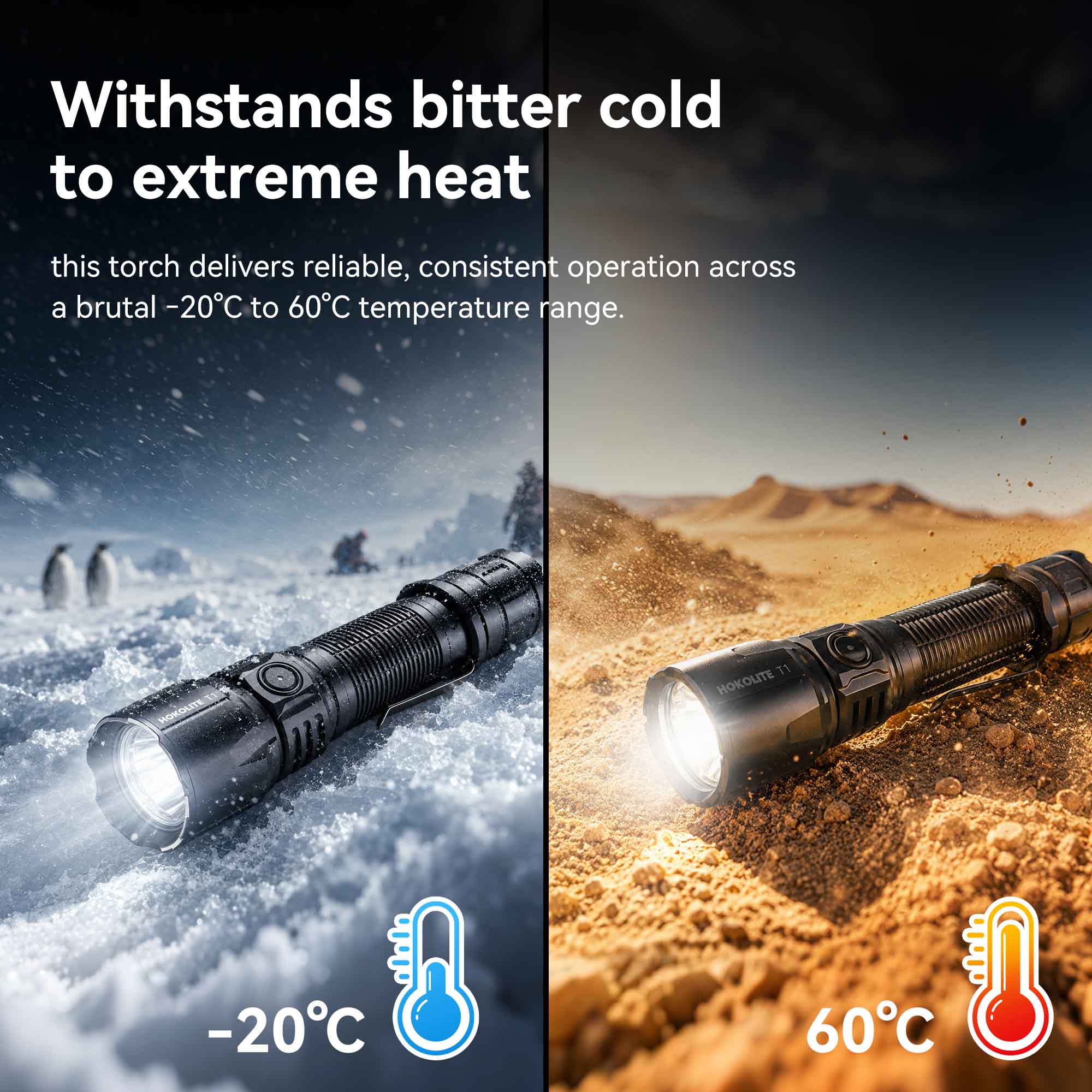 T1 - 2060LM Rechargeable Tactical Flashlight with White, Red & Green Light for Outdoor&Hunting