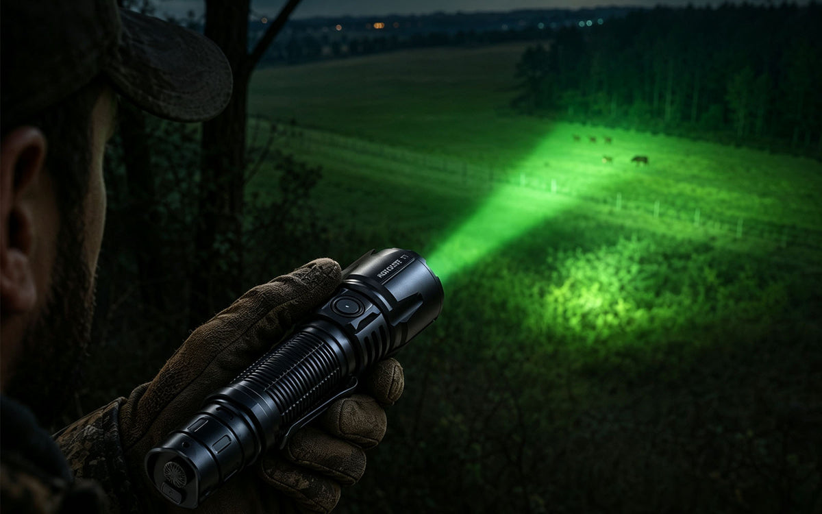 HOKOLITE T1 green beam providing contrast outdoors