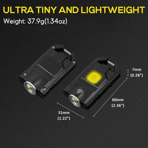 500 Lumens Rechargeable Keychain Flashlight With Cap Light